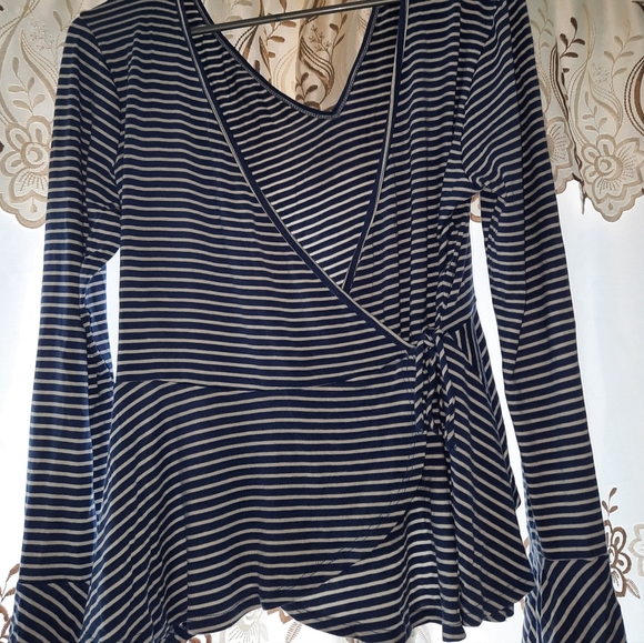 Blue/ White  Summer Blouse - Picture 2 of 3